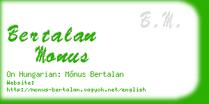 bertalan monus business card