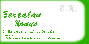 bertalan monus business card